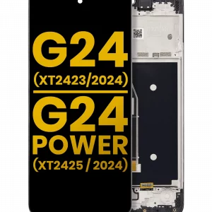 LCD Assembly With Frame For Motorola Moto G24 (XT2423 / 2024) / G24 Power (XT2425-1 / 2024) (Refurbished) (All Colors)
