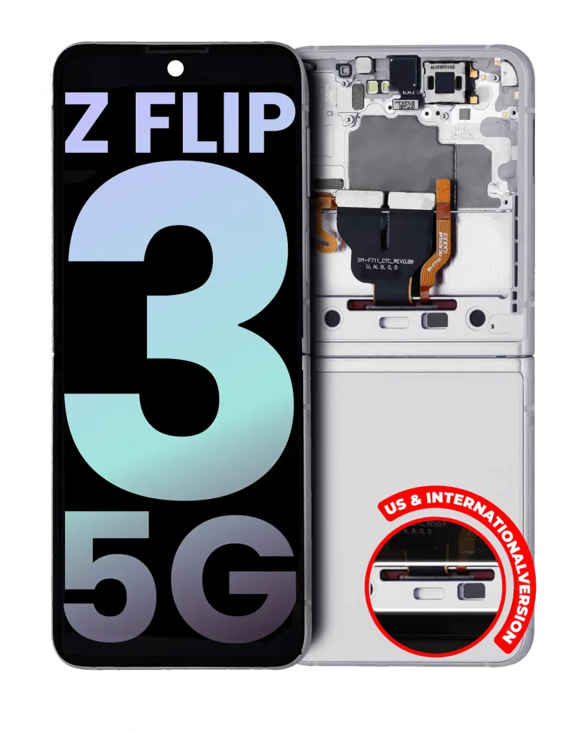 Inner OLED Assembly With Frame For Samsung Galaxy Z Flip 3 5G (US & International) (Service Pack) (White)