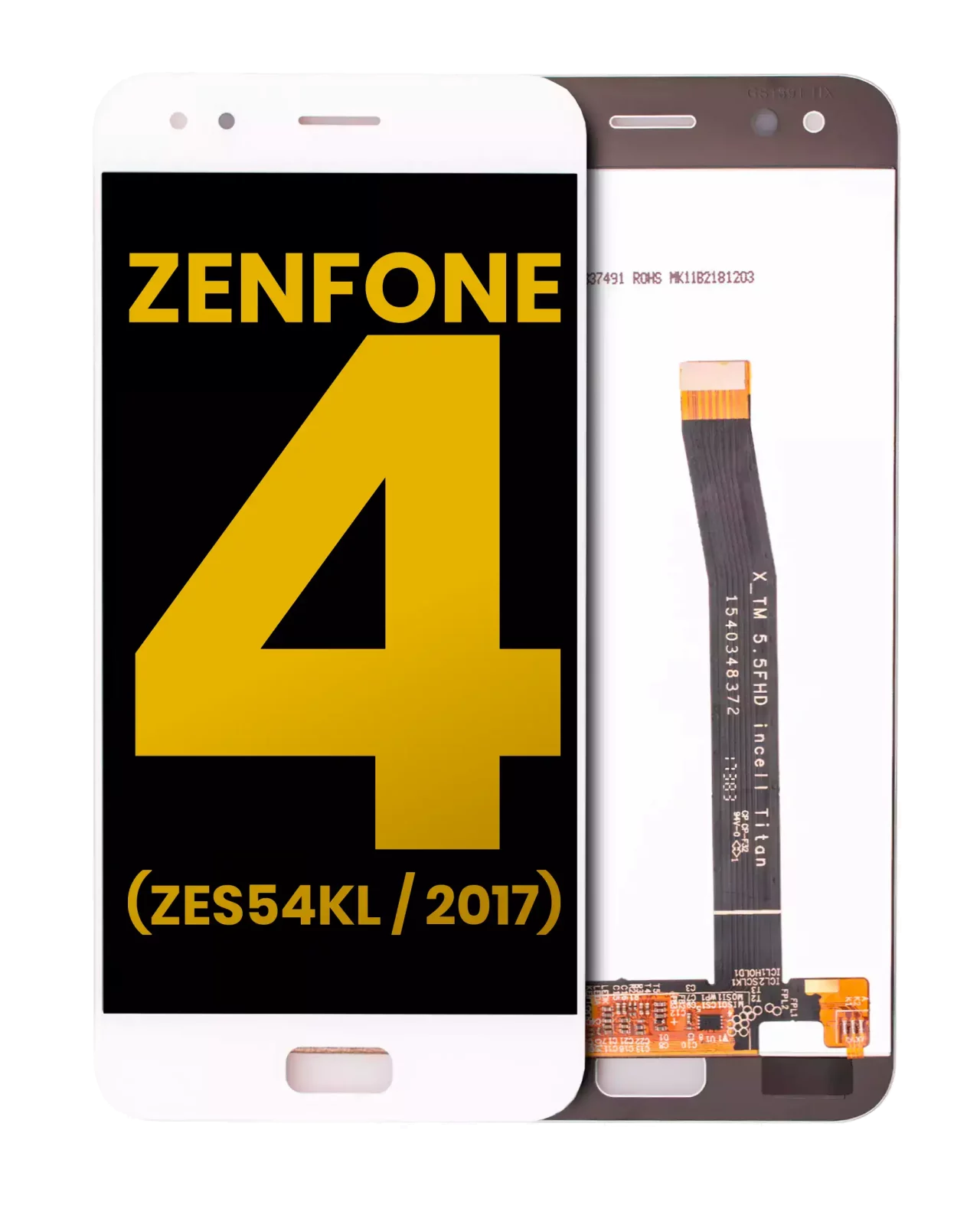 LCD Assembly Without Frame For Asus ZenFone 4 (ZE554KL / 2017) (Refurbished) (White)