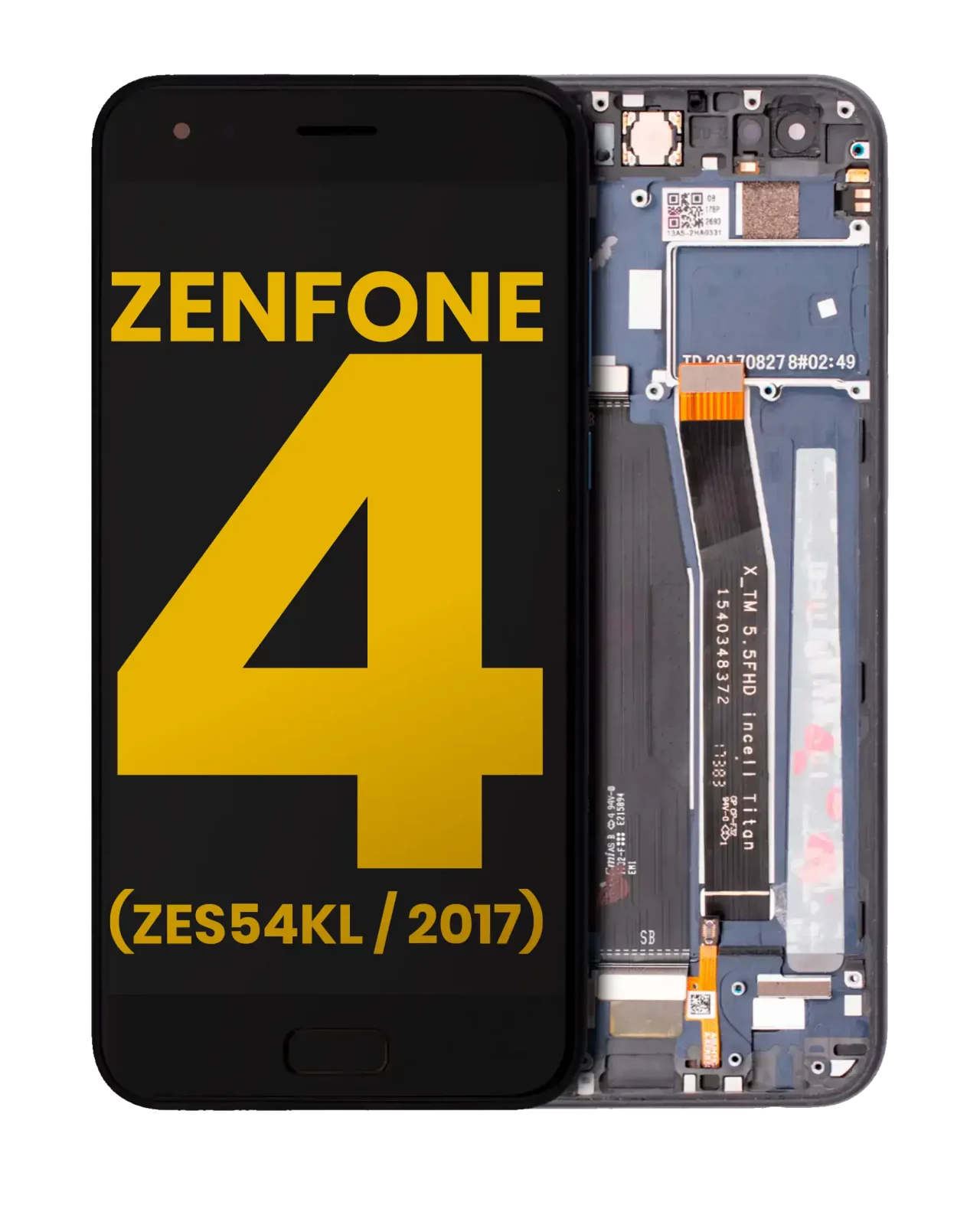 LCD Assembly With Frame For Asus ZenFone 4 (ZE554KL / 2017) (Refurbished) (Black)