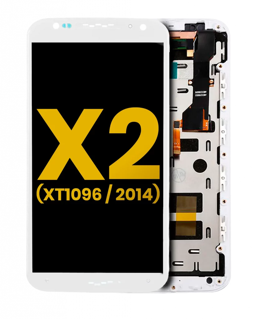 LCD Assembly With Frame For Motorola Moto X2 (XT1096 / 2014) (Refurbished) (White)