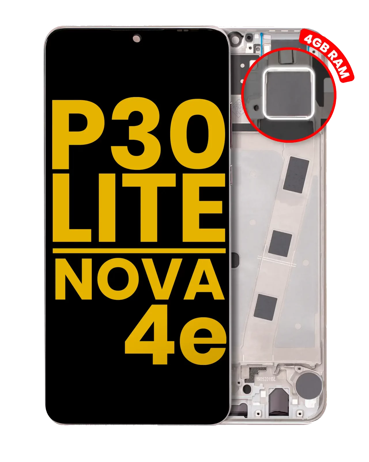 LCD Assembly With Frame For Huawei P30 Lite / Nova 4e (Refurbished) (4GB RAM) (Pearl White)