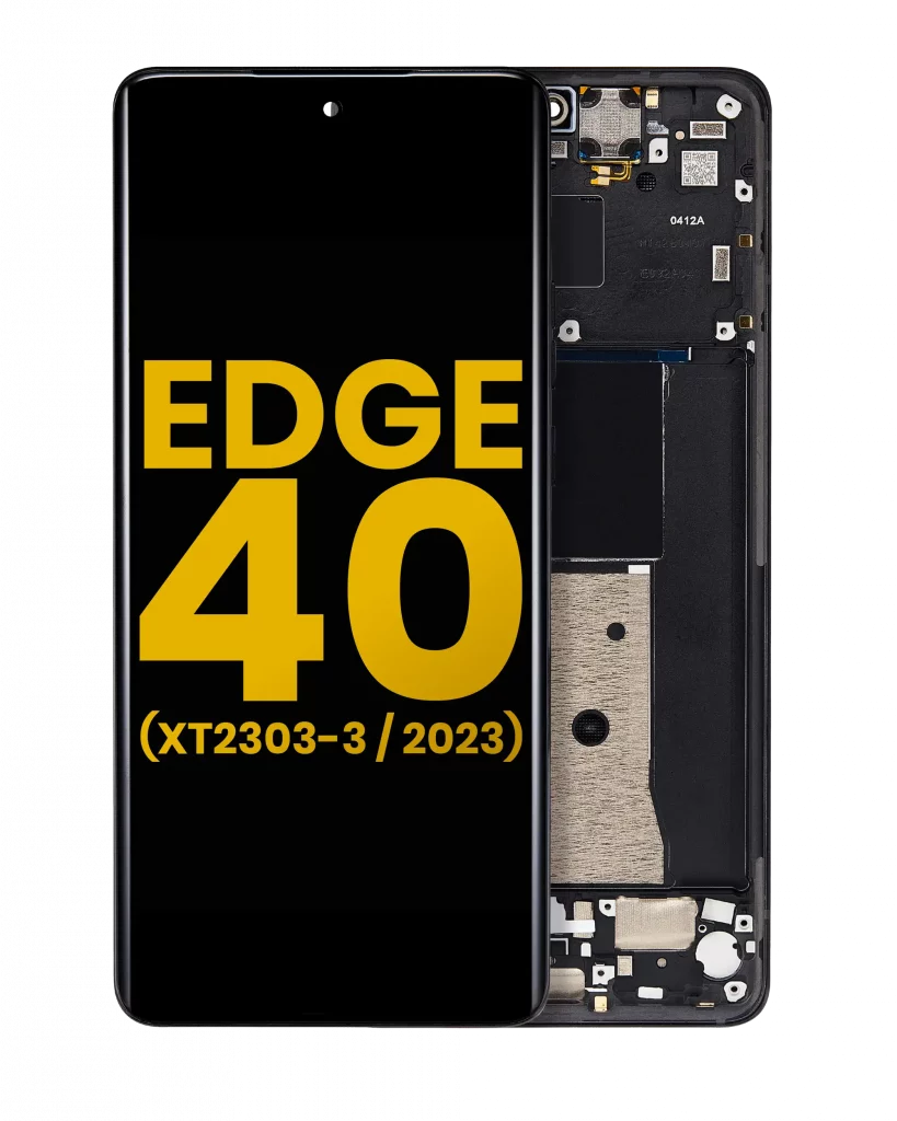 OLED Assembly With Frame For Motorola Moto Edge 40 (XT2303-3 / 2023) (Refurbished) (Eclipse Black)