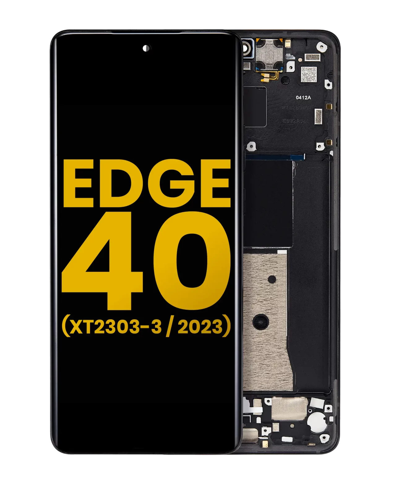 OLED Assembly With Frame For Motorola Moto Edge 40 (XT2303-3 / 2023) (Refurbished) (Eclipse Black)