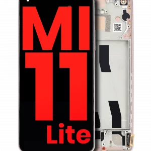 OLED Assembly With Frame For Xiaomi Mi 11 Lite / Xiaomi Mi 11 Lite 5G (Aftermarket Plus) (Peach Pink)