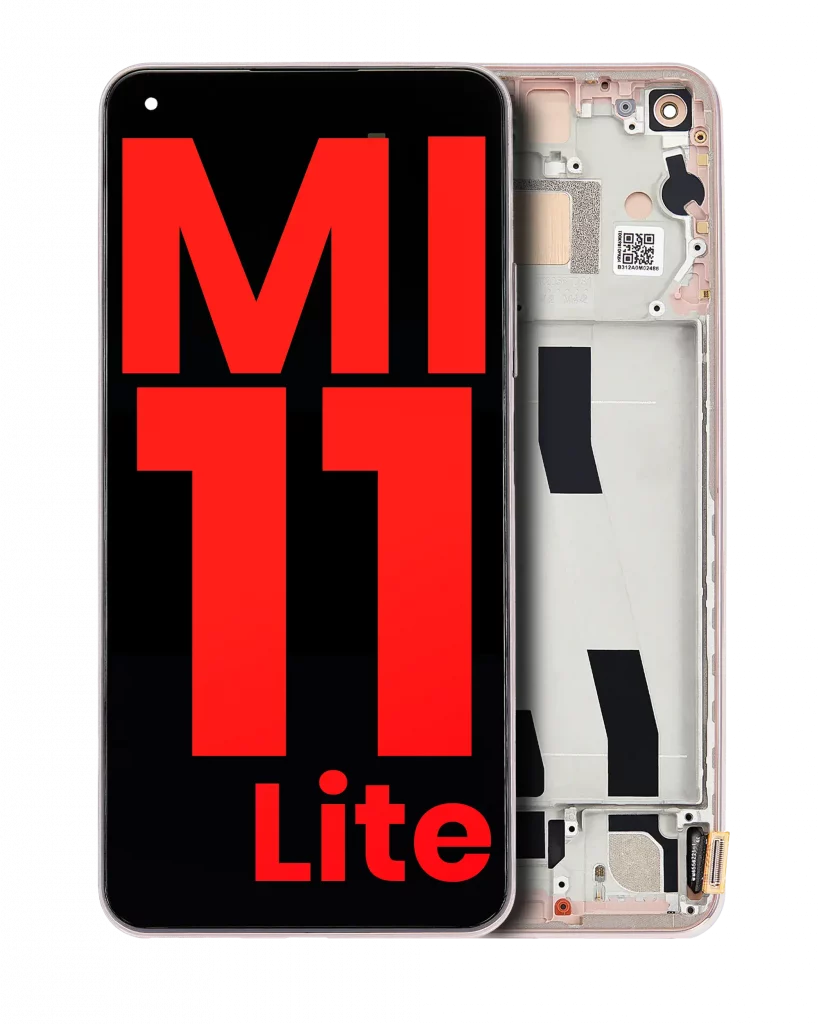 OLED Assembly With Frame For Xiaomi Mi 11 Lite / Xiaomi Mi 11 Lite 5G (Aftermarket Plus) (Peach Pink)