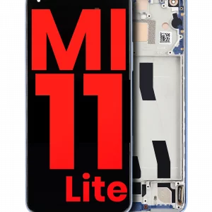 OLED Assembly With Frame For Xiaomi Mi 11 Lite / Xiaomi Mi 11 Lite 5G (Aftermarket Plus) (Bubblegum Blue)