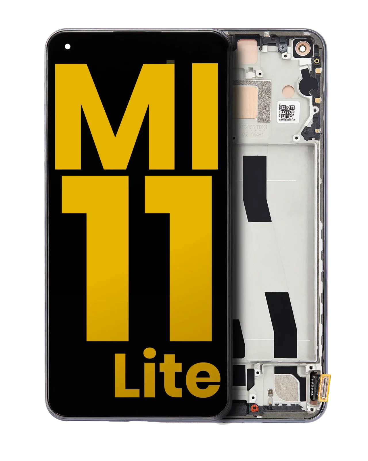 OLED Assembly With Frame For Xiaomi Mi 11 Lite / Xiaomi Mi 11 Lite 5G (Refurbished) ( Boba Black)