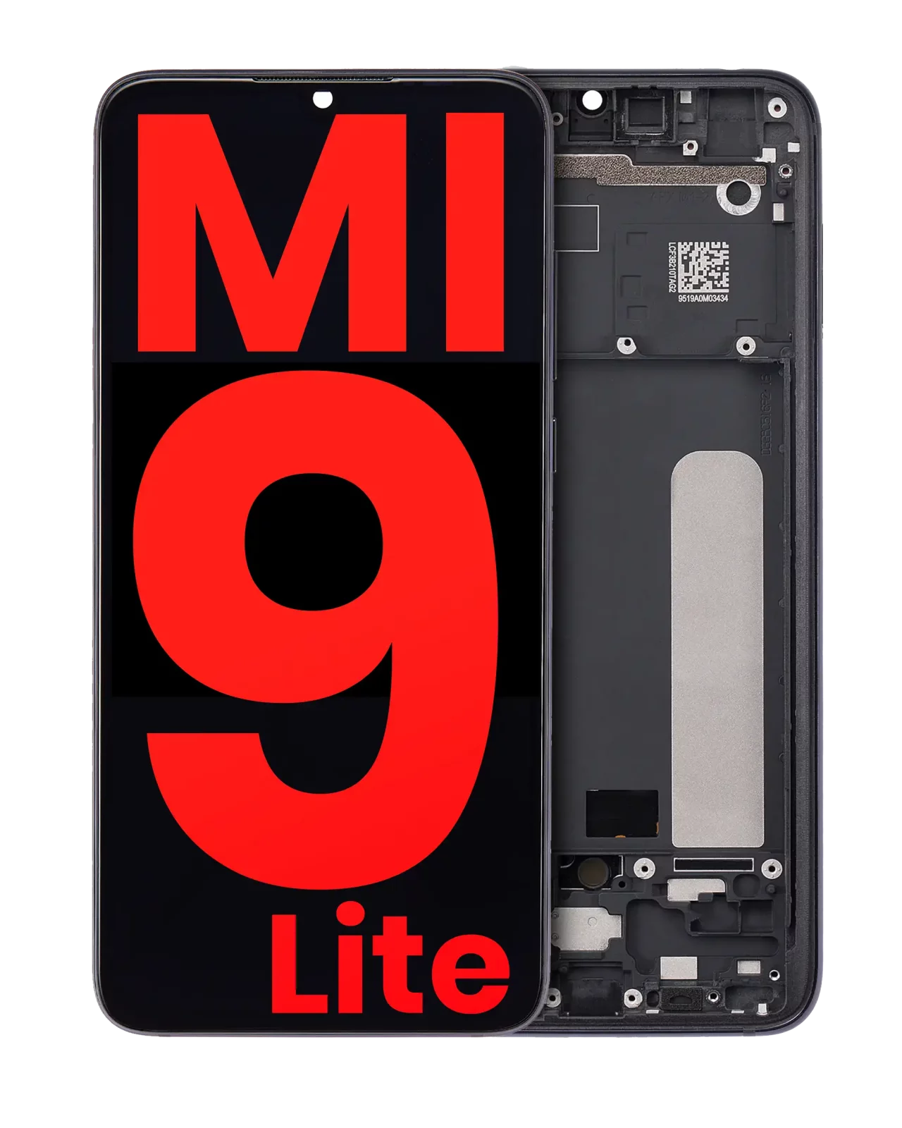 OLED Assembly With Frame For Xiaomi Mi 9 Lite (Aftermarket Plus) (Onyx Gray)