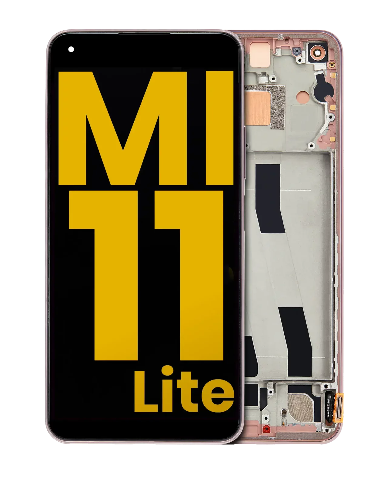 OLED Assembly With Frame For Xiaomi Mi 11 Lite / Xiaomi Mi 11 Lite 5G (Refurbished) (Peach Pink)