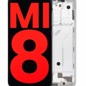 OLED Assembly With Frame For Xiaomi Mi 8 (Aftermarket Plus) (White)
