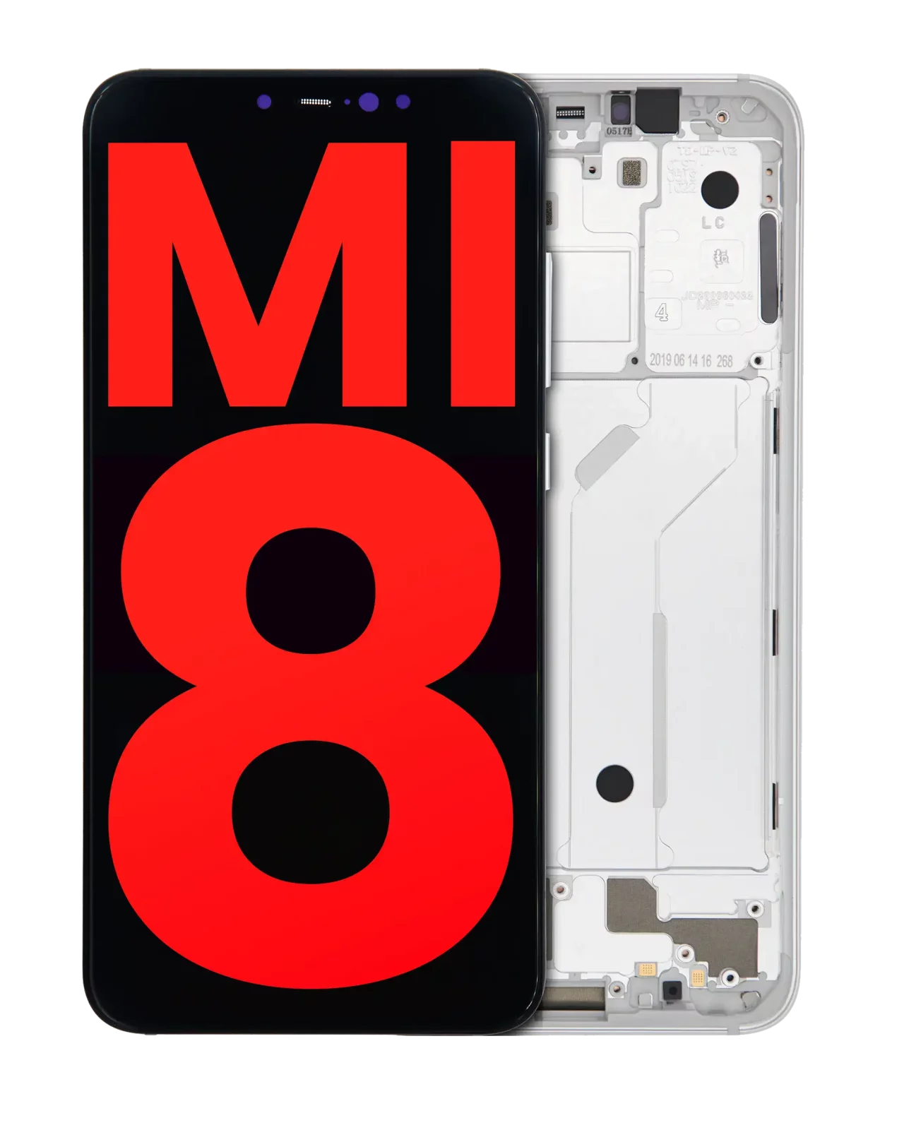 OLED Assembly With Frame For Xiaomi Mi 8 (Aftermarket Plus) (White)