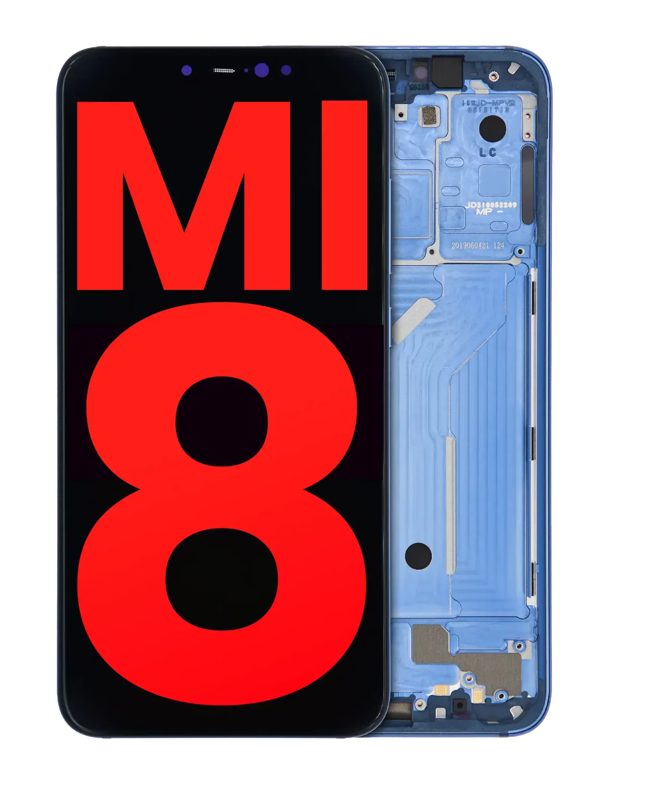 OLED Assembly With Frame For Xiaomi Mi 8 (Aftermarket Plus) (Blue)
