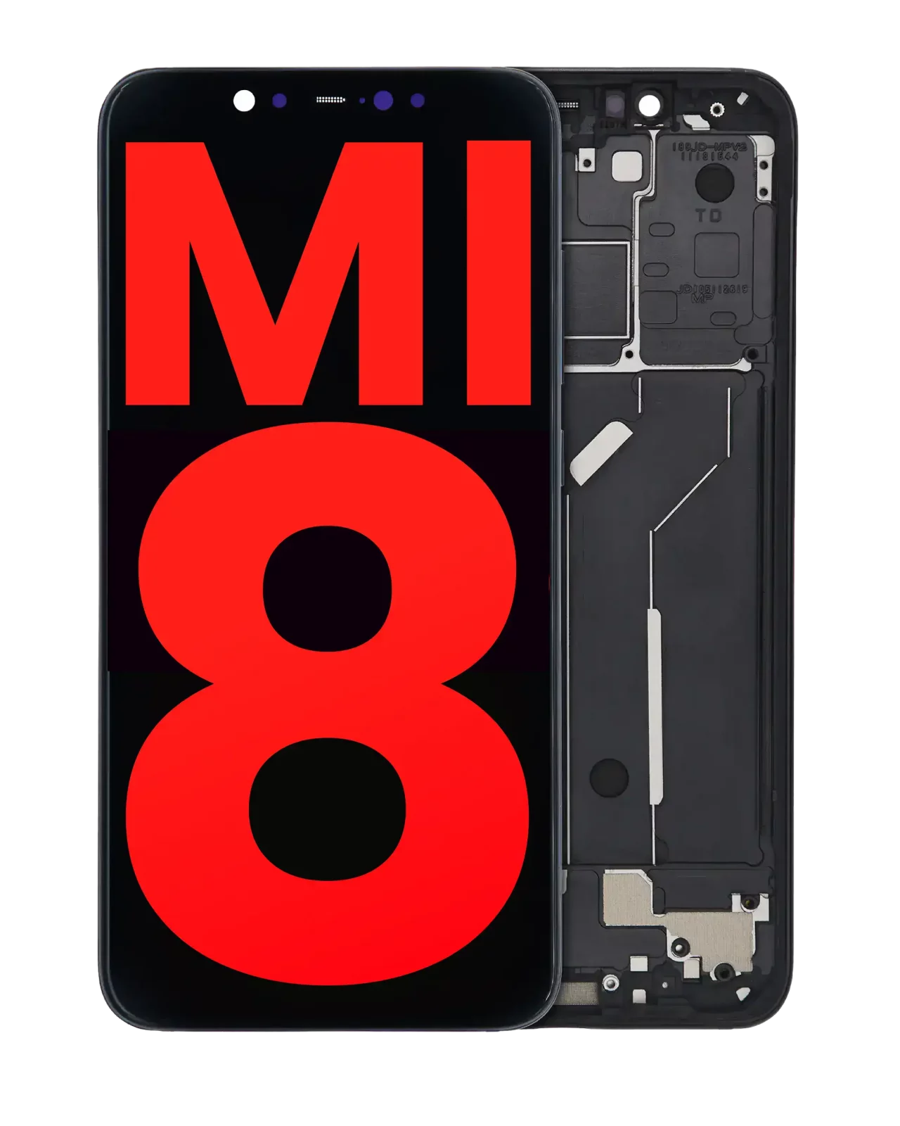 OLED Assembly With Frame For Xiaomi Mi 8 (Aftermarket Plus) (Black)