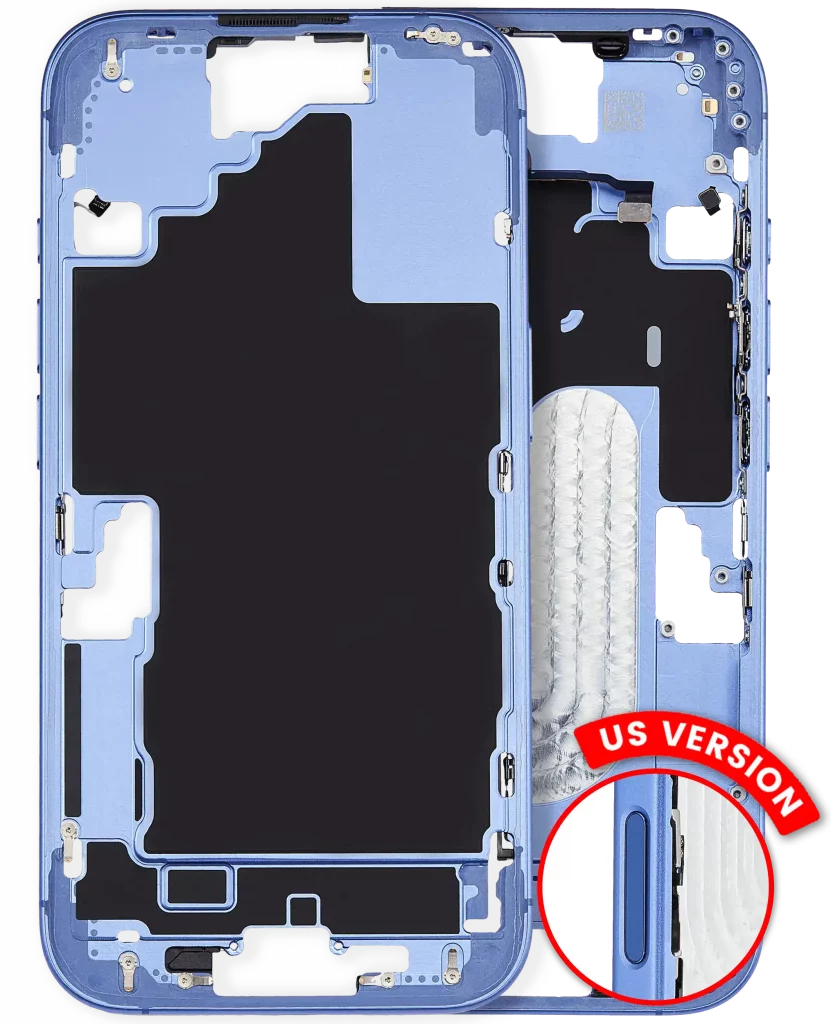 Mid-Frame Housing W/ Small Parts For iPhone 16 (US Version) (Used OEM Pull: Grade A) (Ultramarine)