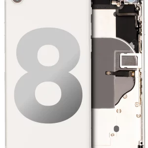 Back Housing W/ Small Parts For iPhone 8 (Used OEM Pull: Grade A) (Silver)