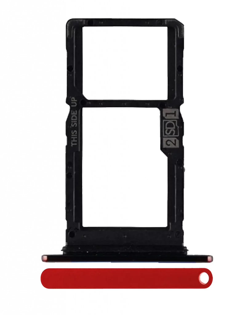 Sim Card Tray (Dual Sim) For Motorola One Hyper (XT2027-1 / 2020) (Genuine OEM) (Red)