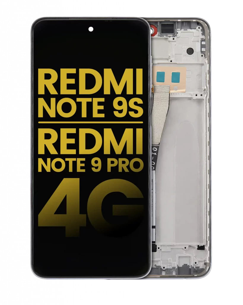 LCD Assembly With Frame For Xiaomi Redmi Note 9S / Redmi Note 9 Pro 4G (Aftermarket Plus) (Glacier White)