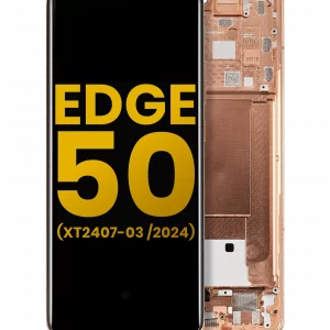 OLED Assembly With Frame For Motorola Moto Edge 50 (XT2407-3 / 2024) (Refurbished) (Peach Fuzz)