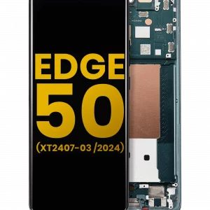 OLED Assembly With Frame For Motorola Moto Edge 50 (XT2407-3 / 2024) (Refurbished) (Jungle Green)
