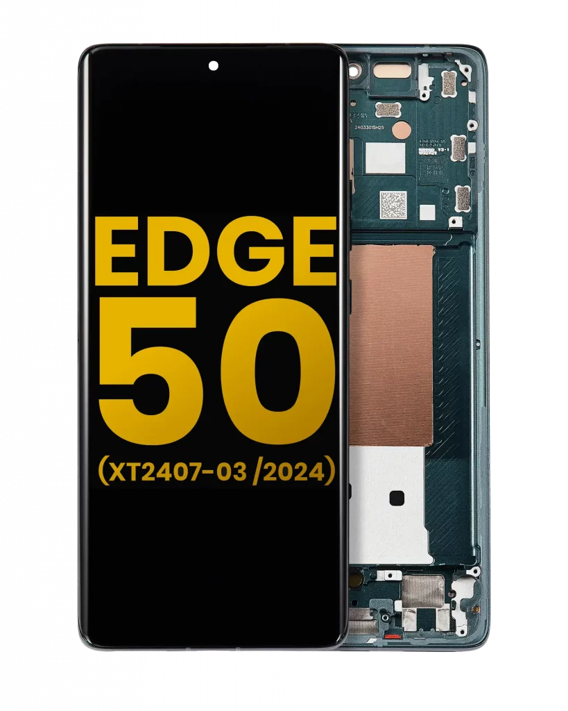 OLED Assembly With Frame For Motorola Moto Edge 50 (XT2407-3 / 2024) (Refurbished) (Jungle Green)