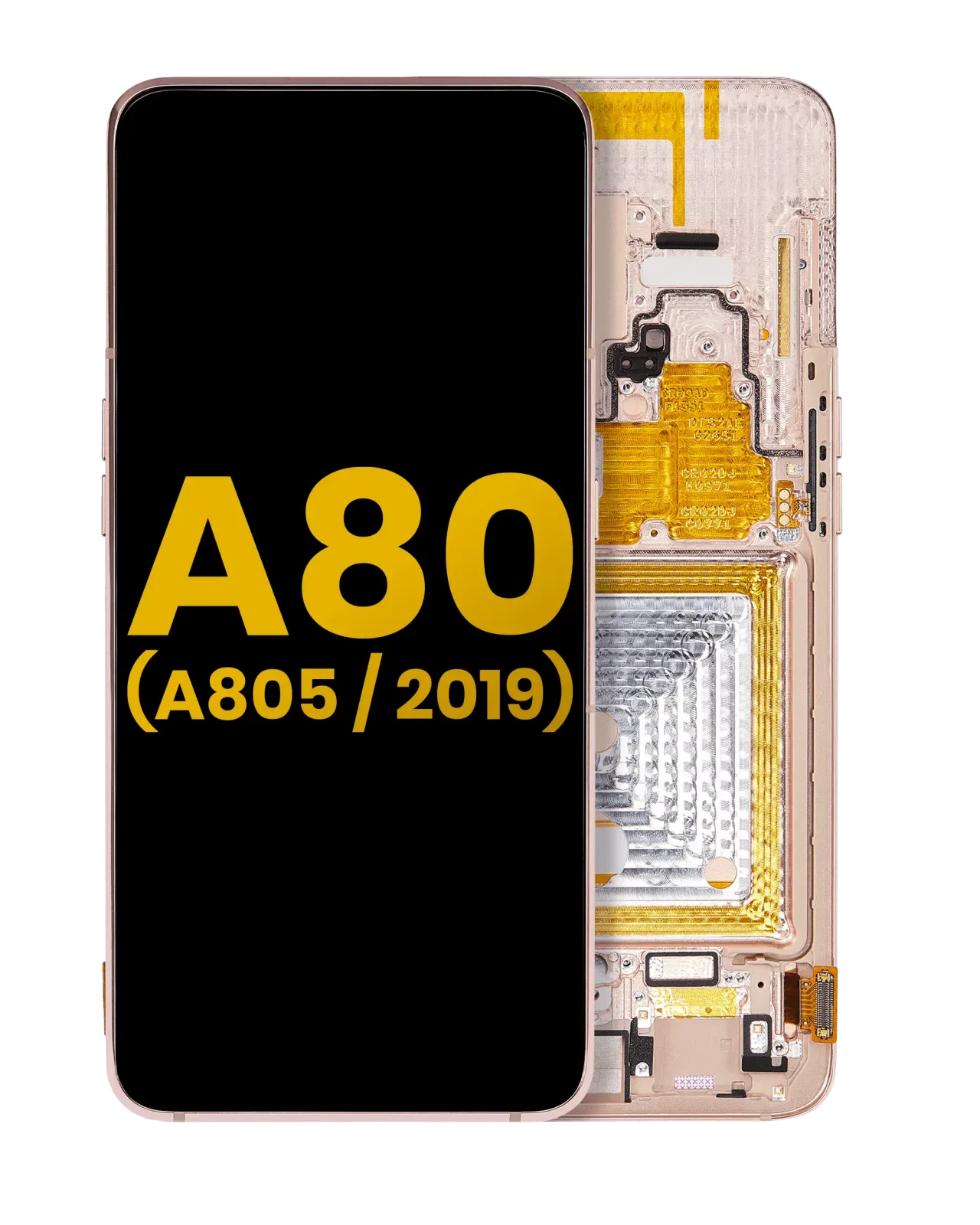 OLED Assembly With Frame For Samsung Galaxy A80 (A805 / 2019) (Angel Gold) (Refurbished)