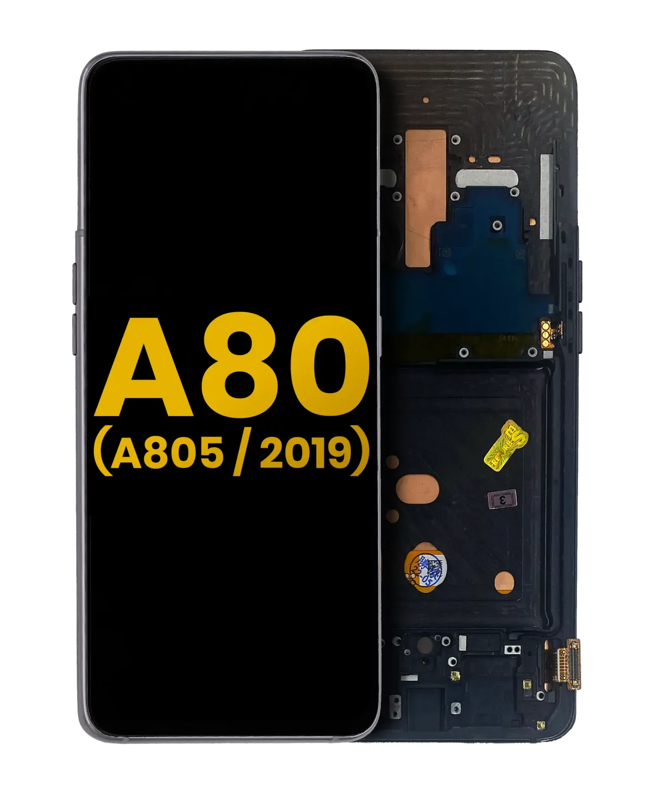 OLED Assembly With Frame For Samsung Galaxy A80 (A805 / 2019) (Refurbished) (Phantom Black)