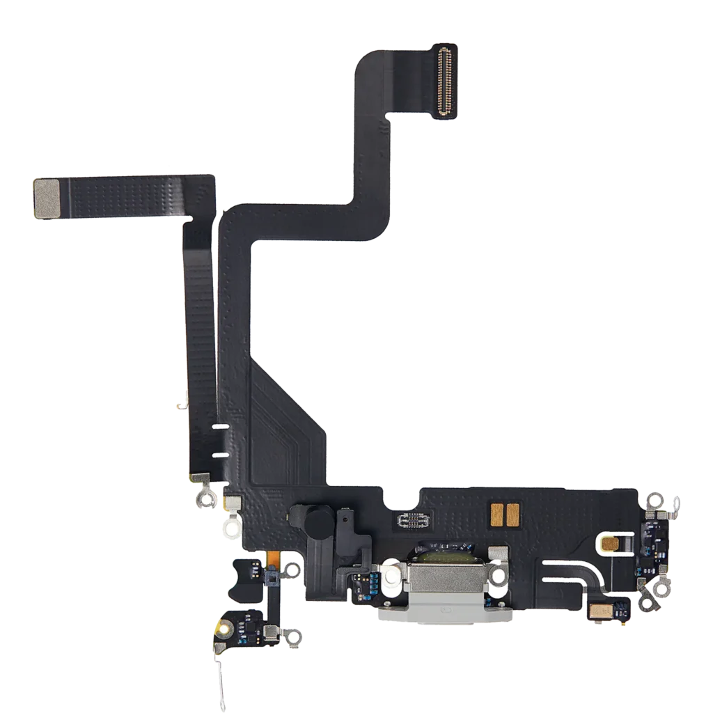 Charging Port Flex Cable For iPhone 14 Pro (Premium) (Silver)