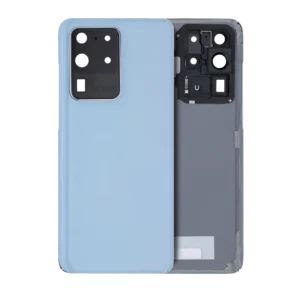 Back Cover Glass With Camera Lens For Samsung Galaxy S20 Ultra 5G (No Logo) (Aftermarket Plus) (Cloud Blue)