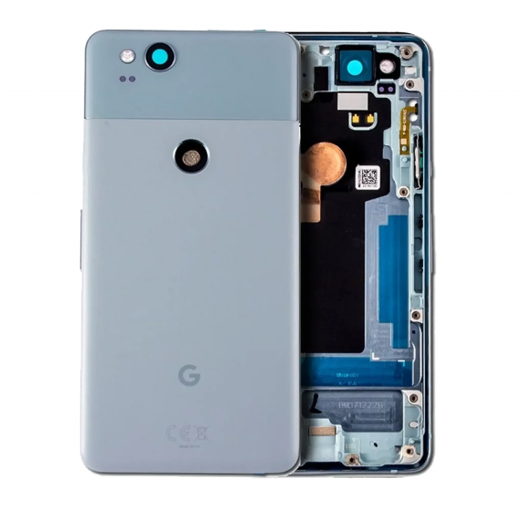 Back Housing W/ Small Components Pre-Installed For Google Pixel 2 (Genuine OEM) (Kinda Blue)