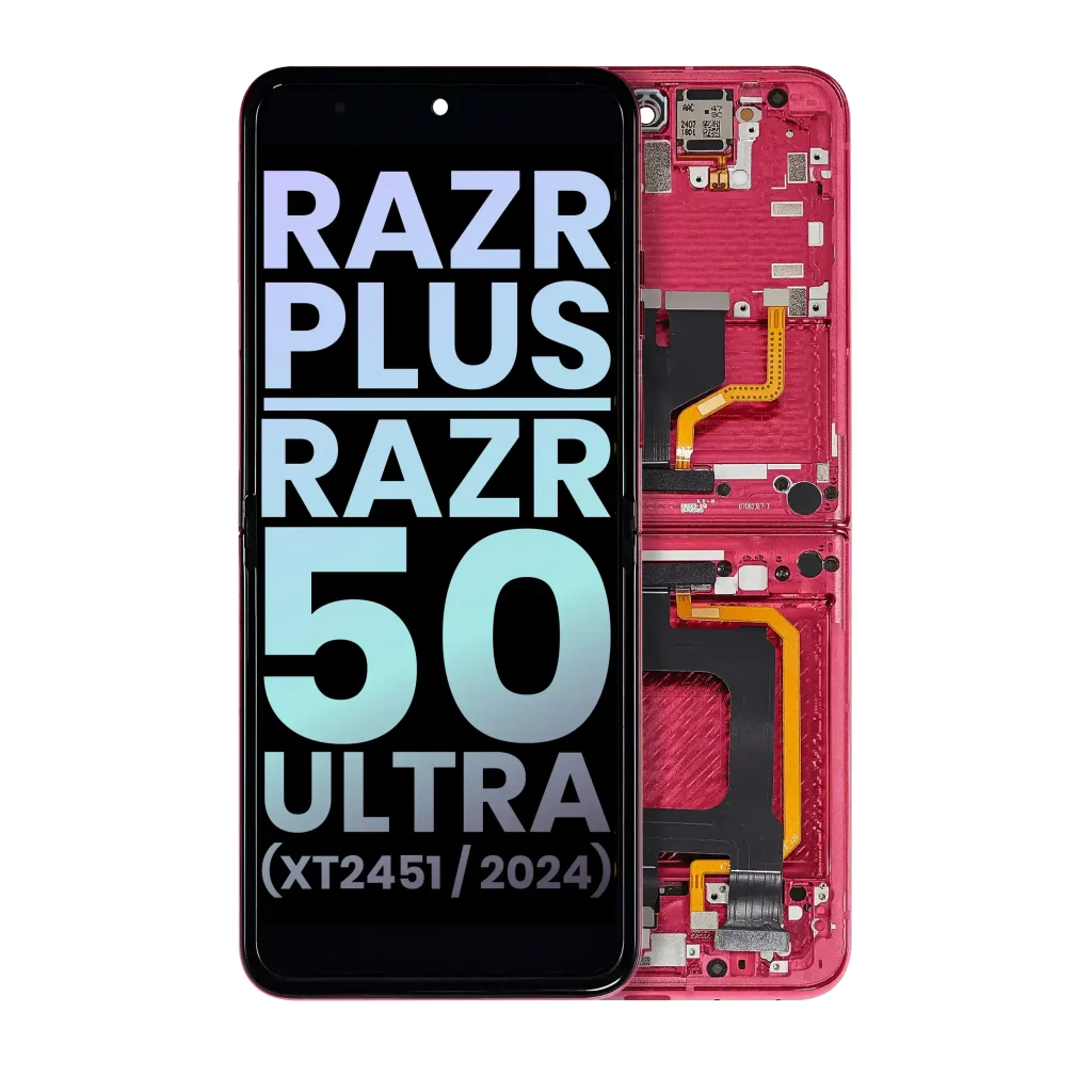 Inner OLED Assembly With Frame For Motorola Razr Plus 2024 / Razr 50 Ultra (XT2451 / 2024) / Razr Plus 2025 (XT2557) (Genuine OEM) (Hot Pink)