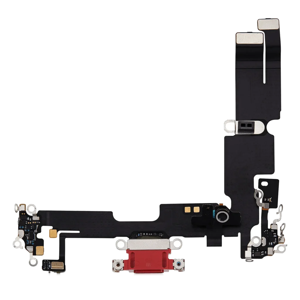 Charging Port Flex Cable For iPhone 14 Plus (Used OEM Pull) (Red)