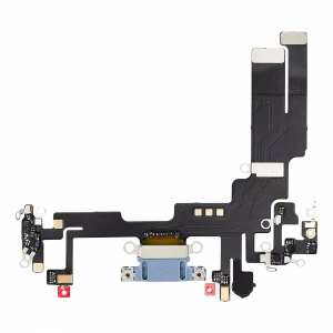 Charging Port Flex Cable For iPhone 14 (Used OEM Pull) (Blue)