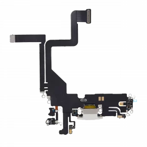 Charging Port Flex Cable For iPhone 14 Pro (Aftermarket Plus) (Silver)