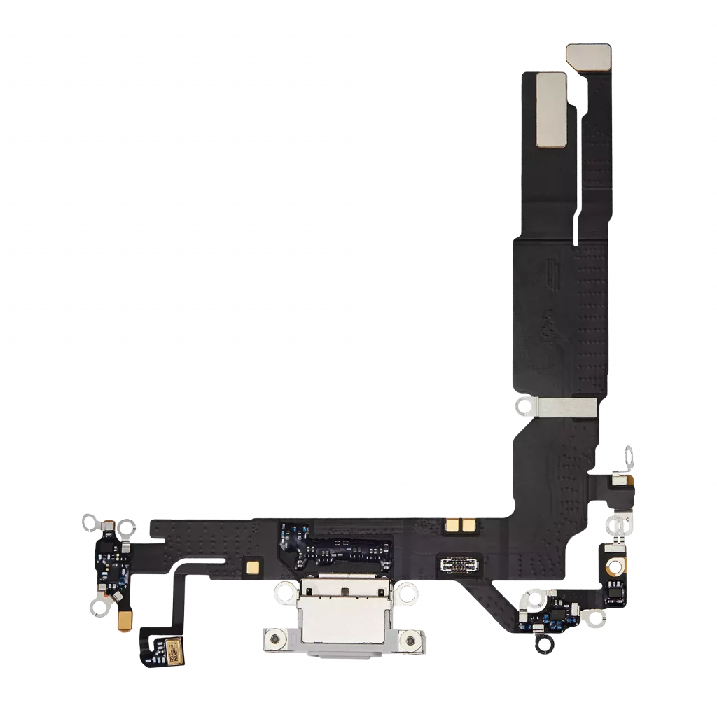 Charging Port Flex Cable For iPhone 16 (Premium) (White)