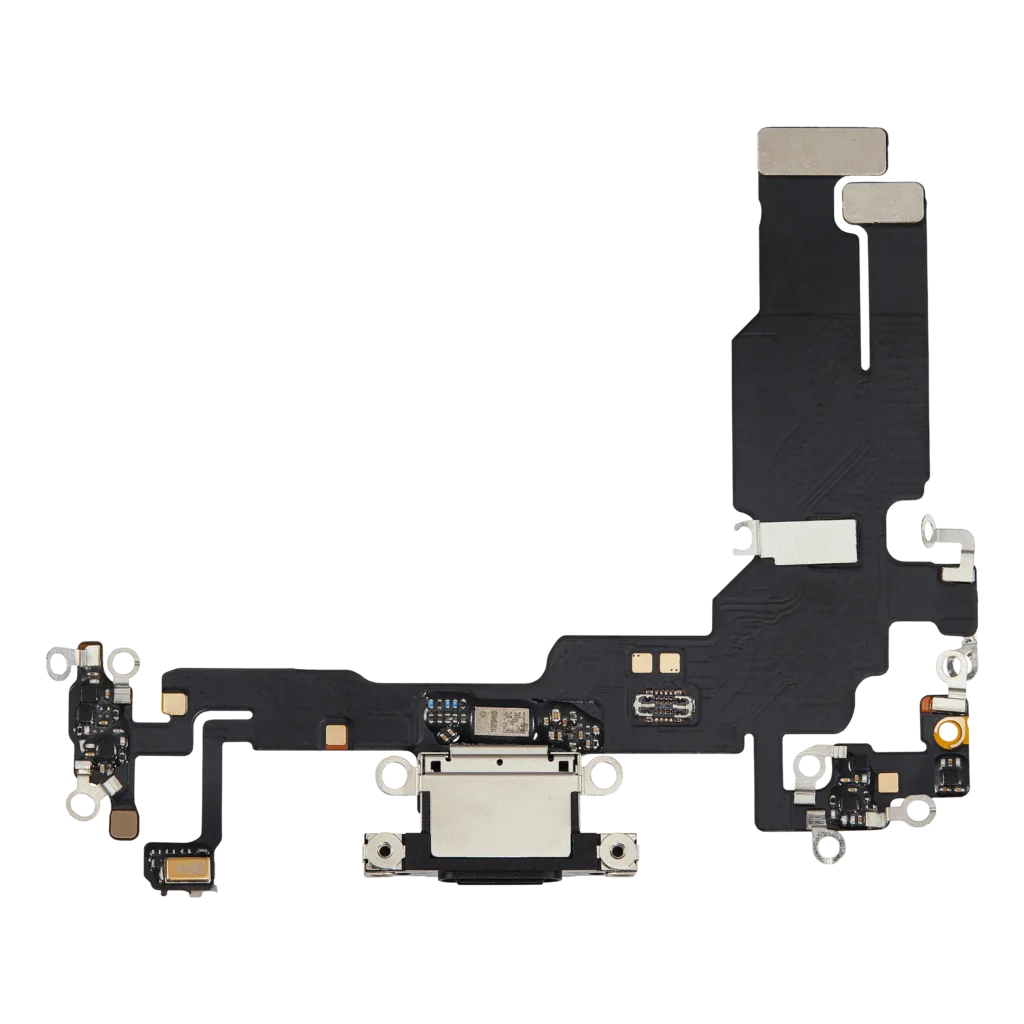 Charging Port Flex Cable For iPhone 15 (Aftermarket Plus) (Black)