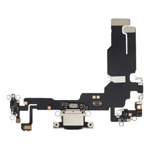 Charging Port Flex Cable For iPhone 15 (Aftermarket Plus) (Black)
