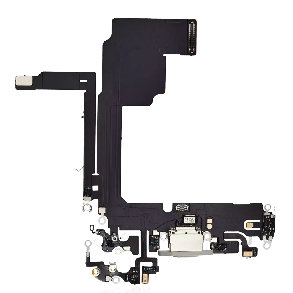 Charging Port Flex Cable For iPhone 15 Pro (Premium) (White Titanium)