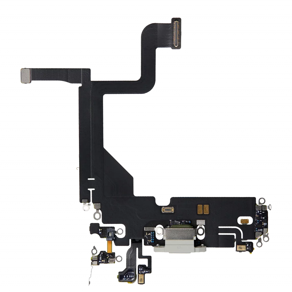 Charging Port Flex Cable For iPhone 13 Pro (Used OEM Pull) (Silver)