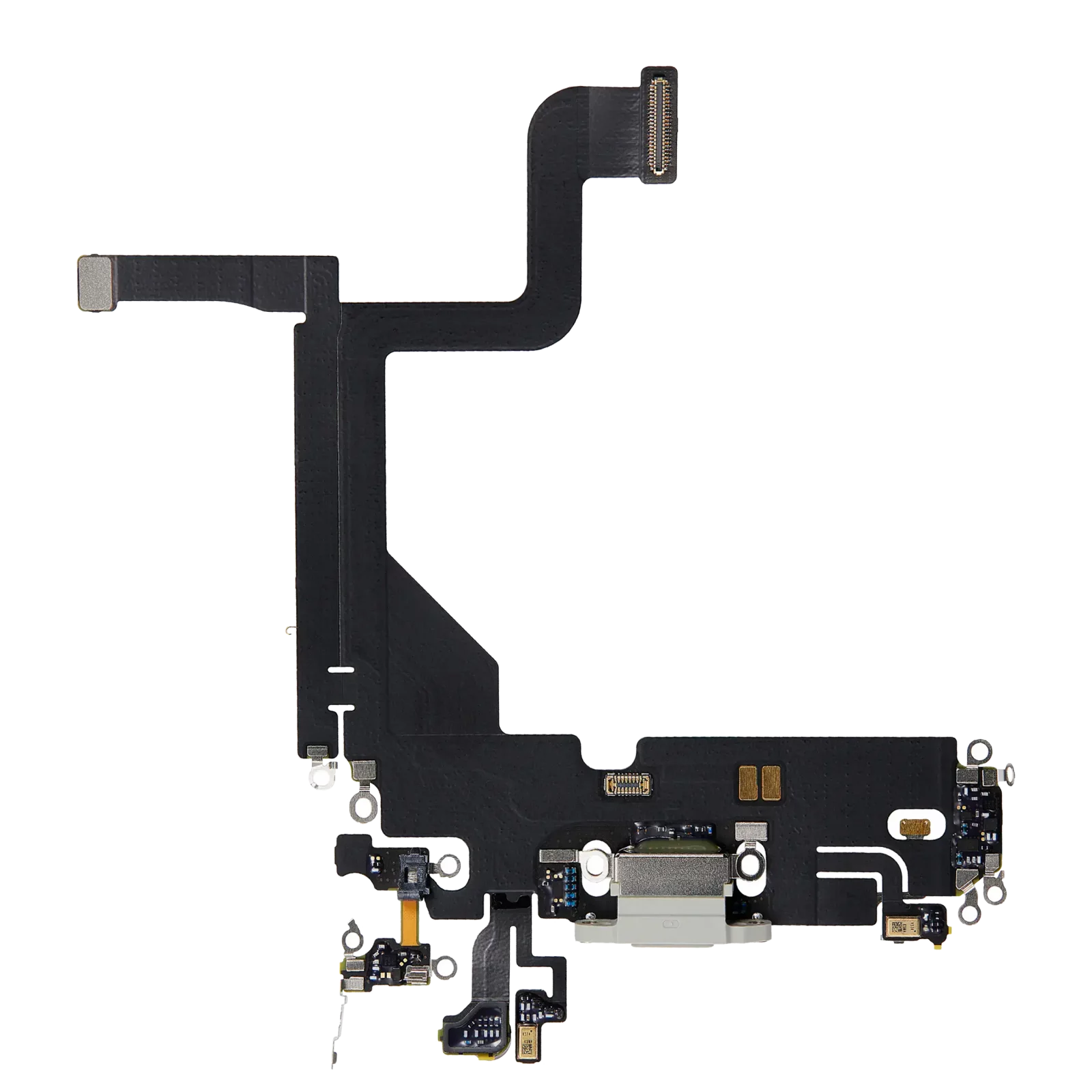 Charging Port Flex Cable For iPhone 13 Pro (Used OEM Pull) (Silver)