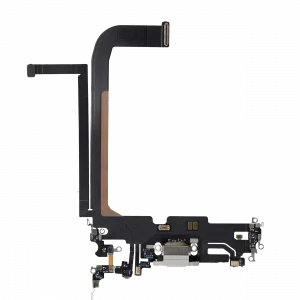 Charging Port Flex Cable For iPhone 13 Pro Max (Used OEM Pull) (Silver)