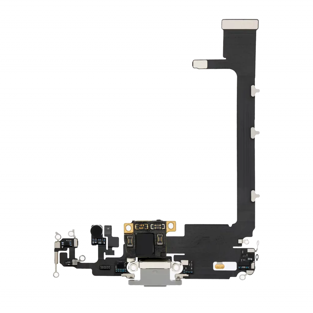 Charging Port Flex Cable With Board For iPhone 11 Pro Max (Premium) (Silver)