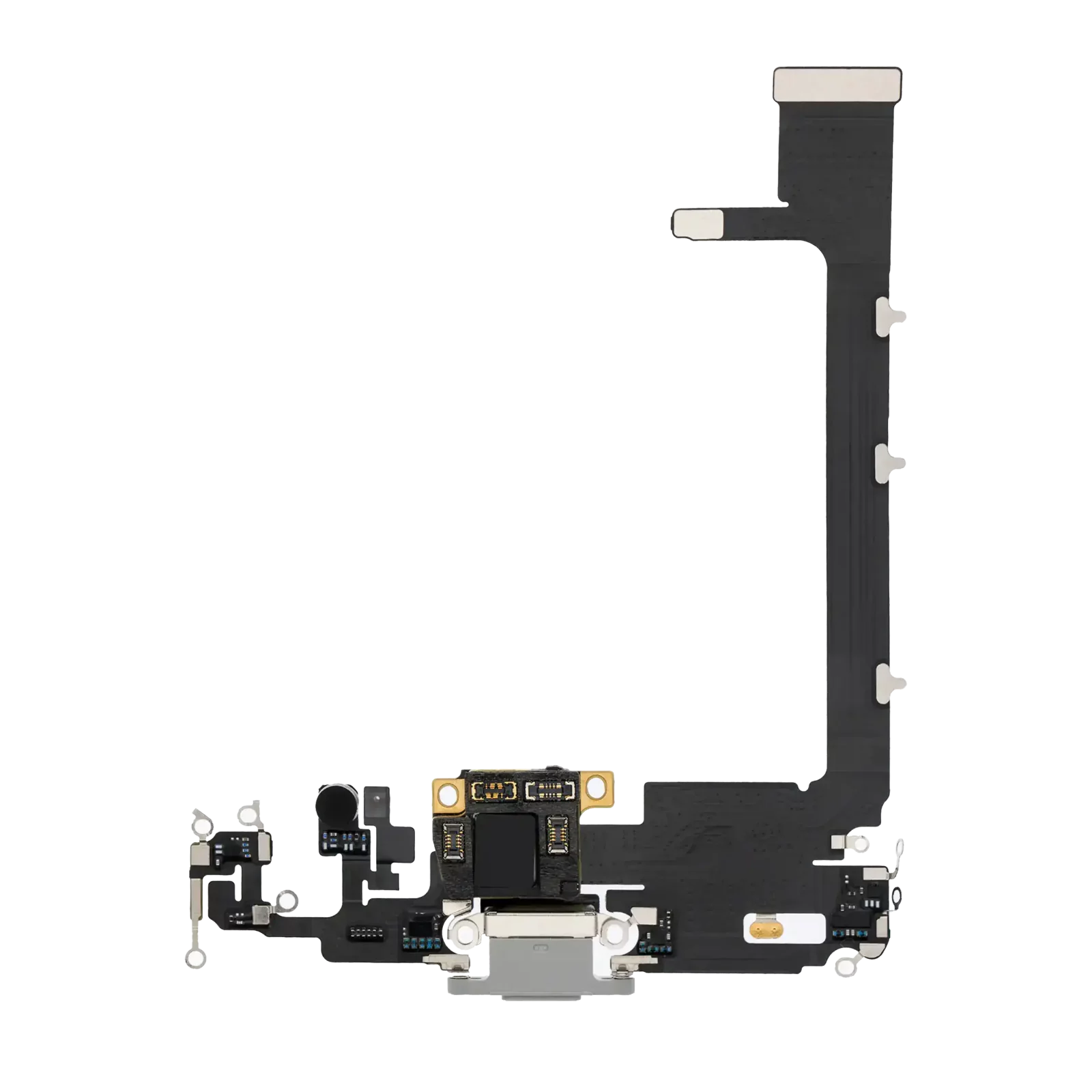 Charging Port Flex Cable With Board For iPhone 11 Pro Max (Premium) (Silver)