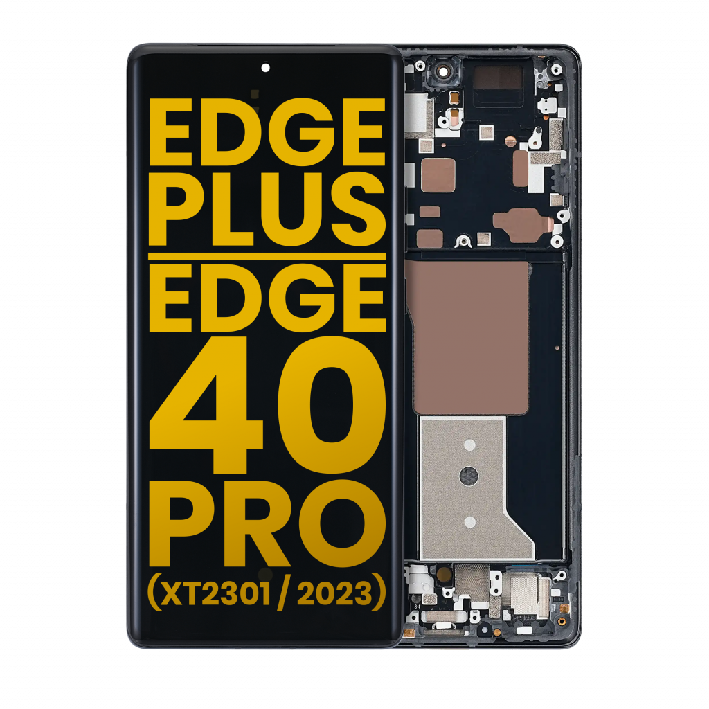 OLED Assembly With Frame For Motorola Edge Plus / Edge 40 Pro (XT2301 / 2023) (Refurbished) (Interstellar Black)