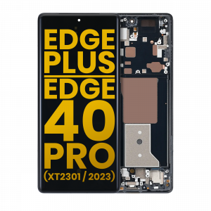 OLED Assembly With Frame For Motorola Edge Plus / Edge 40 Pro (XT2301 / 2023) (Refurbished) (Interstellar Black)