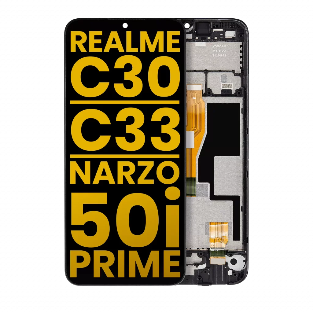 LCD Assembly With Frame For Realme C30 / C33 / Narzo 50i Prime (Refurbished) (All Colors)