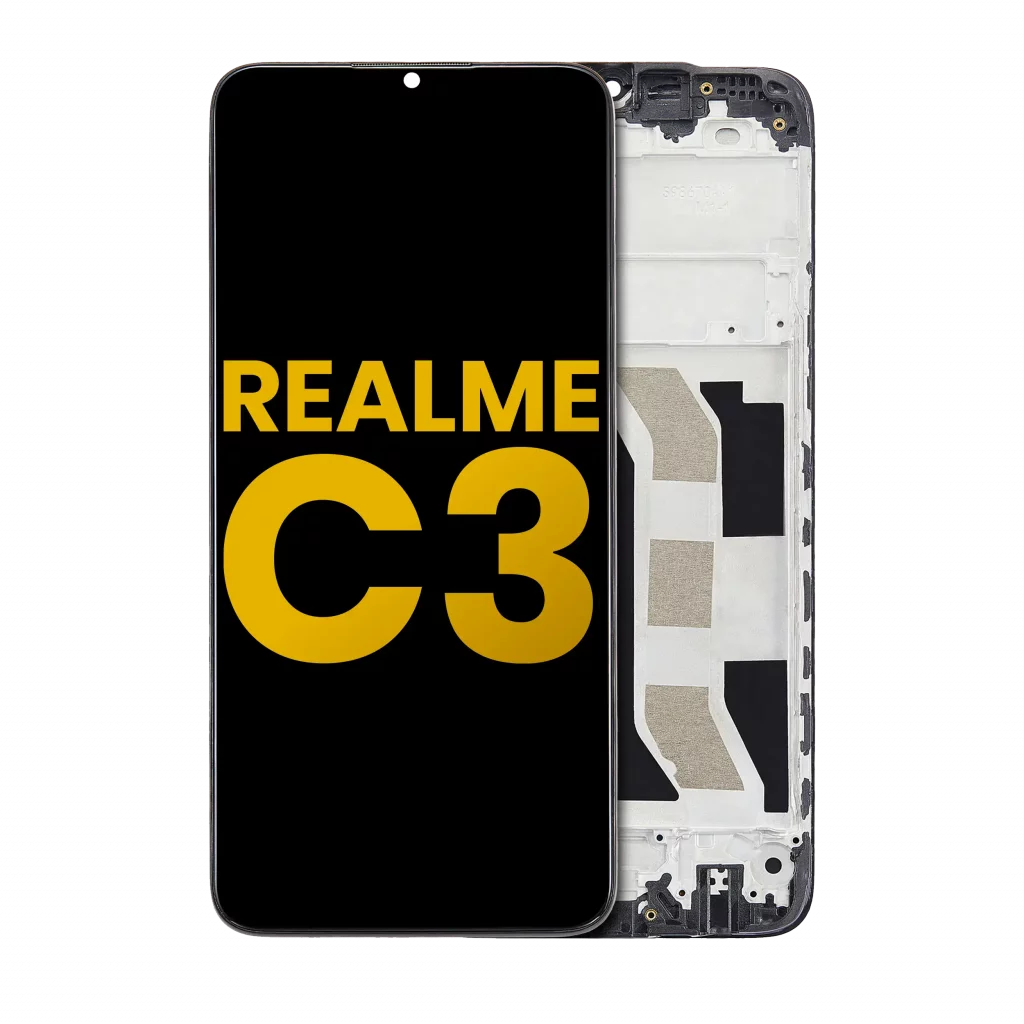 LCD Assembly With Frame For Realme C3 (Refurbished) (All Colors)