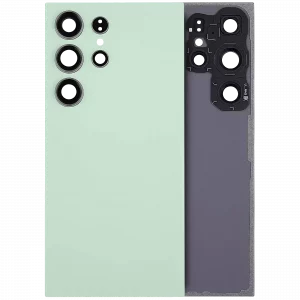 Back Cover Glass With Camera Lens For Samsung Galaxy S24 Ultra 5G (No Logo) (Aftermarket Plus) (Titanium Green)