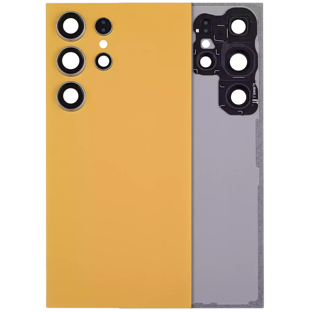 Back Cover Glass With Camera Lens For Samsung Galaxy S24 Ultra 5G (No Logo) (Aftermarket Plus) (Titanium Orange)