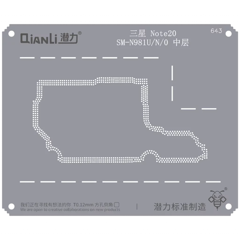 Bumblebee Stencil (QS643) For Samsung Note 20 SM-N981U/N/O Middle Frame (Qianli)
